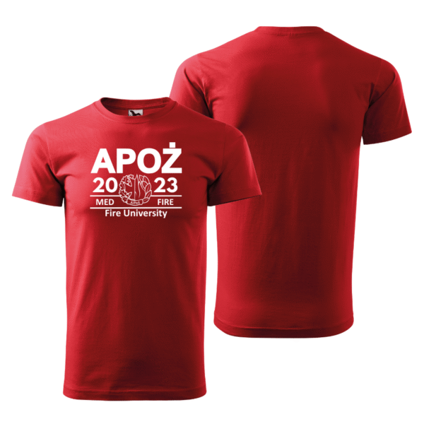 Koszulka T-Shirt APoż – Fire University (Biały) Nadruk