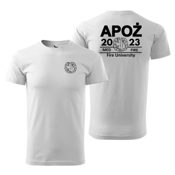 Koszulka T-Shirt Akademia Pozarnicza – Fire University (Biały) Nadruk